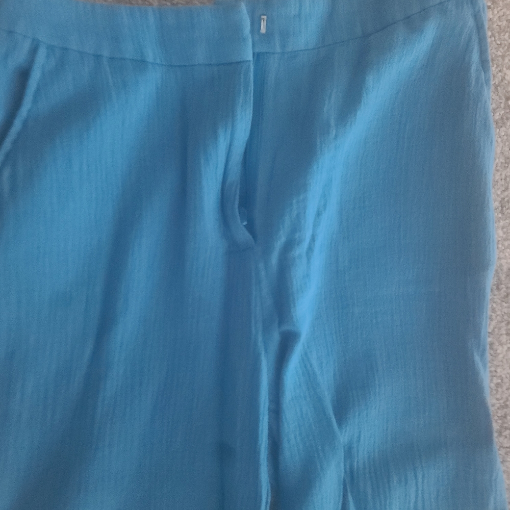 Blue COMMENSE Sleeveless V-Neck Button Front Top With PANTS - Picture 6 of 9